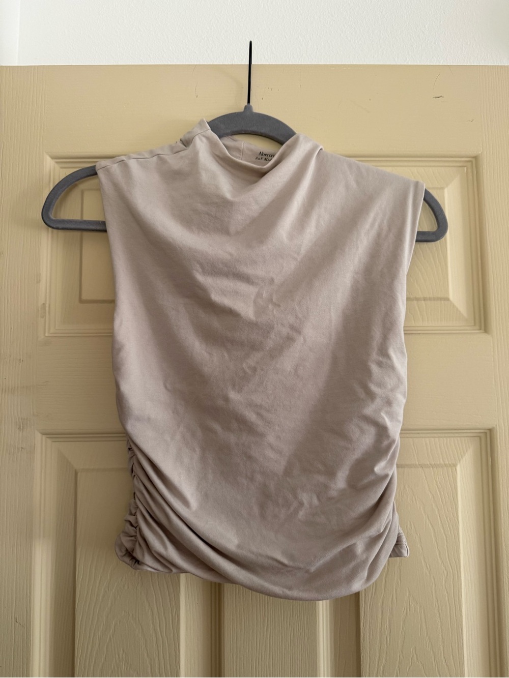 Abercrombie & Fitch A&F Modal-Blend Collection Ruched Mock Neck Muscle Tee